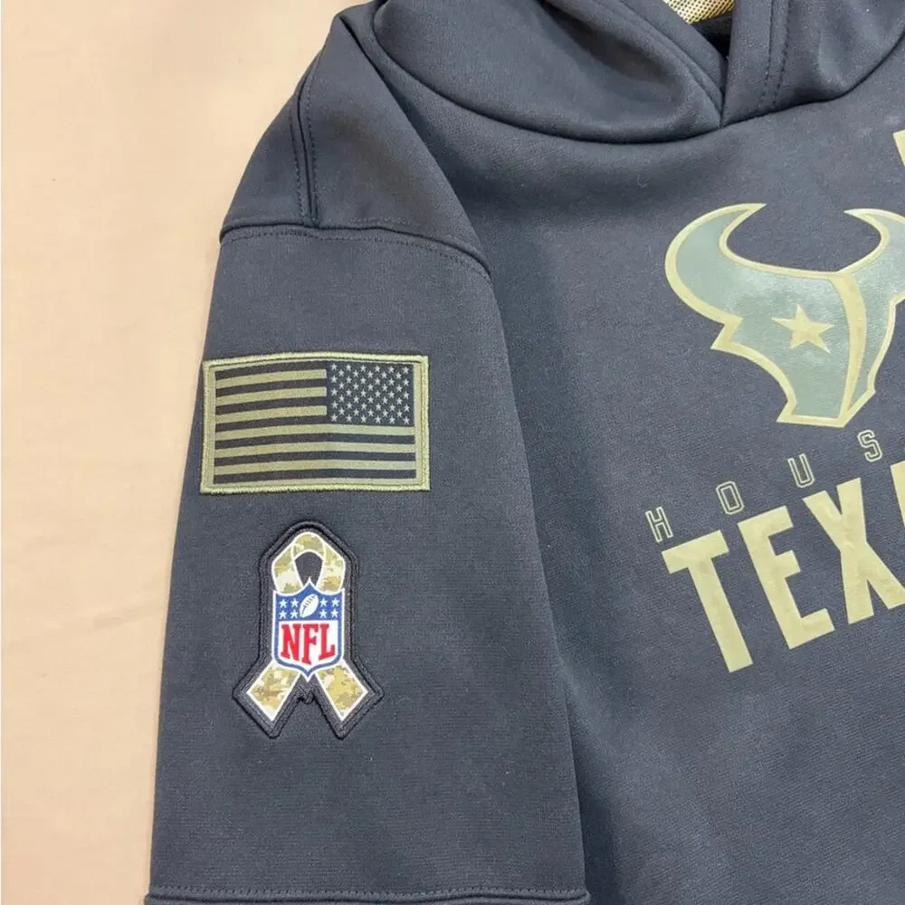 Nike Boys Black Military Appreciation Houston Texans Hoodie Size Large 14/16